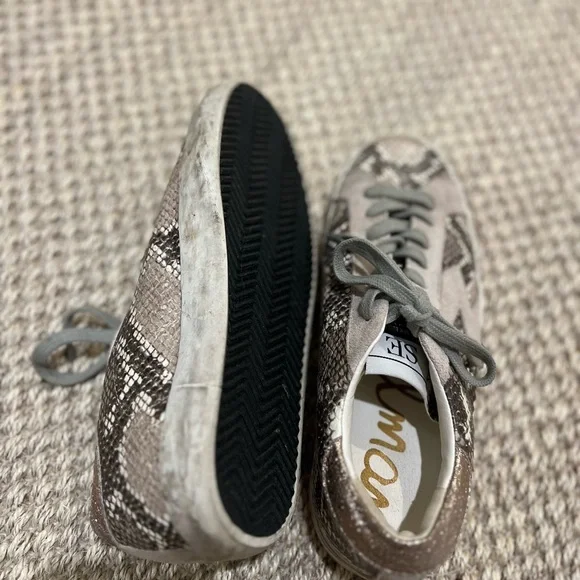 Sam Edelman Snakeskin Sneakers with Gray Laces size 6.5 - Picture 4 of 5